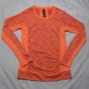 RBX womens STRIPED orange CORAL athletic SPORTS neon YELLOW SIZE S